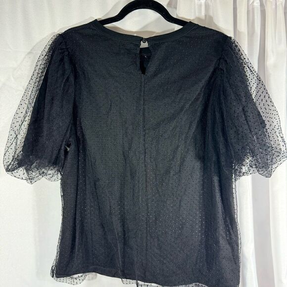MARC JACOBS RUNWAY POLKA DOT LACE TOP SIZE 8 NEW IN BLACK ON BLACK - Picture 6 of 6